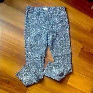 Eric Stylish Navy and White Patterned stretchy Pants